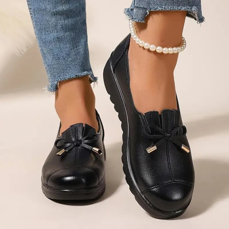 Diana™ – Komfortable Slip-On Loafers med Sløyfedetaljer