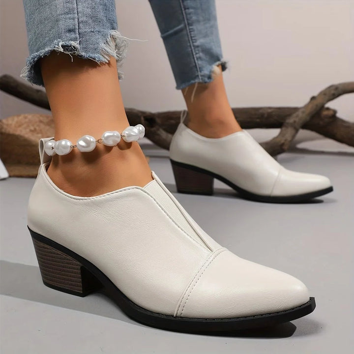 Rebecca™ – Spiss tå blokkhelt loafers