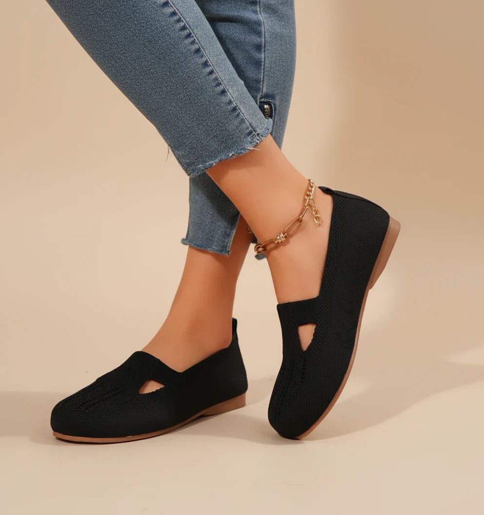 Ingvill™ – Pustende Strikkede Cutout Slip-On Sko