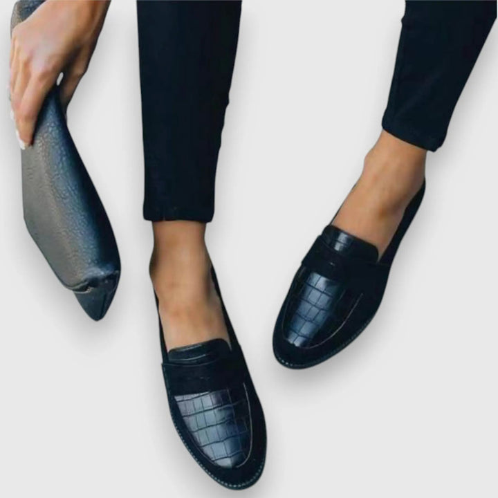 Ida™ – Krokodilleprget Slip On Loafers