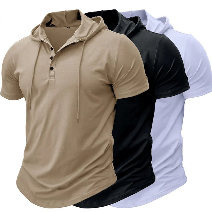 Aksel™ – | Kortermet hette-Henley topp