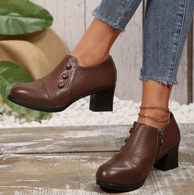 Mona™ – Ergonomiske Blokkhæl Ankelpumps