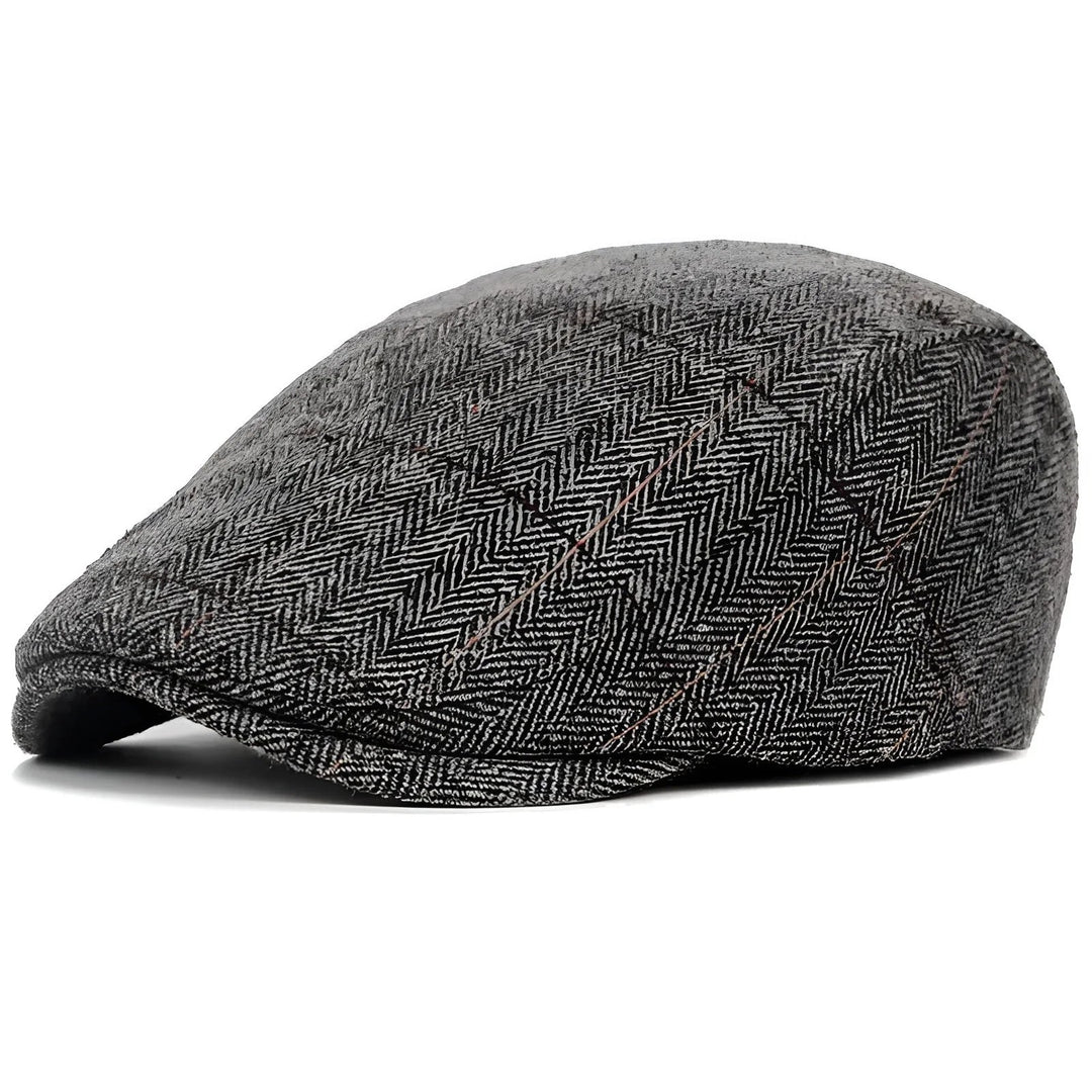 Mikkel™ – Strukturert herringbone flat cap med justerbar stropp