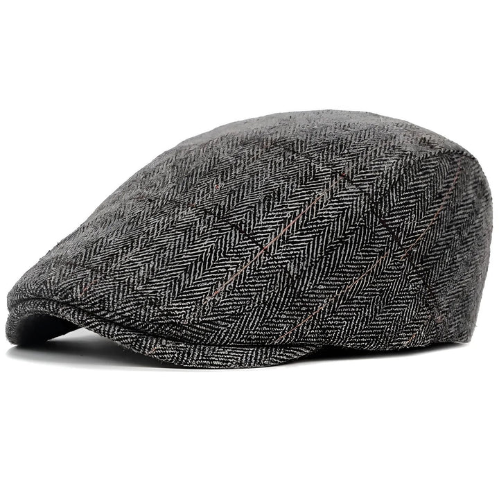 Mikkel™ – Strukturert herringbone flat cap med justerbar stropp