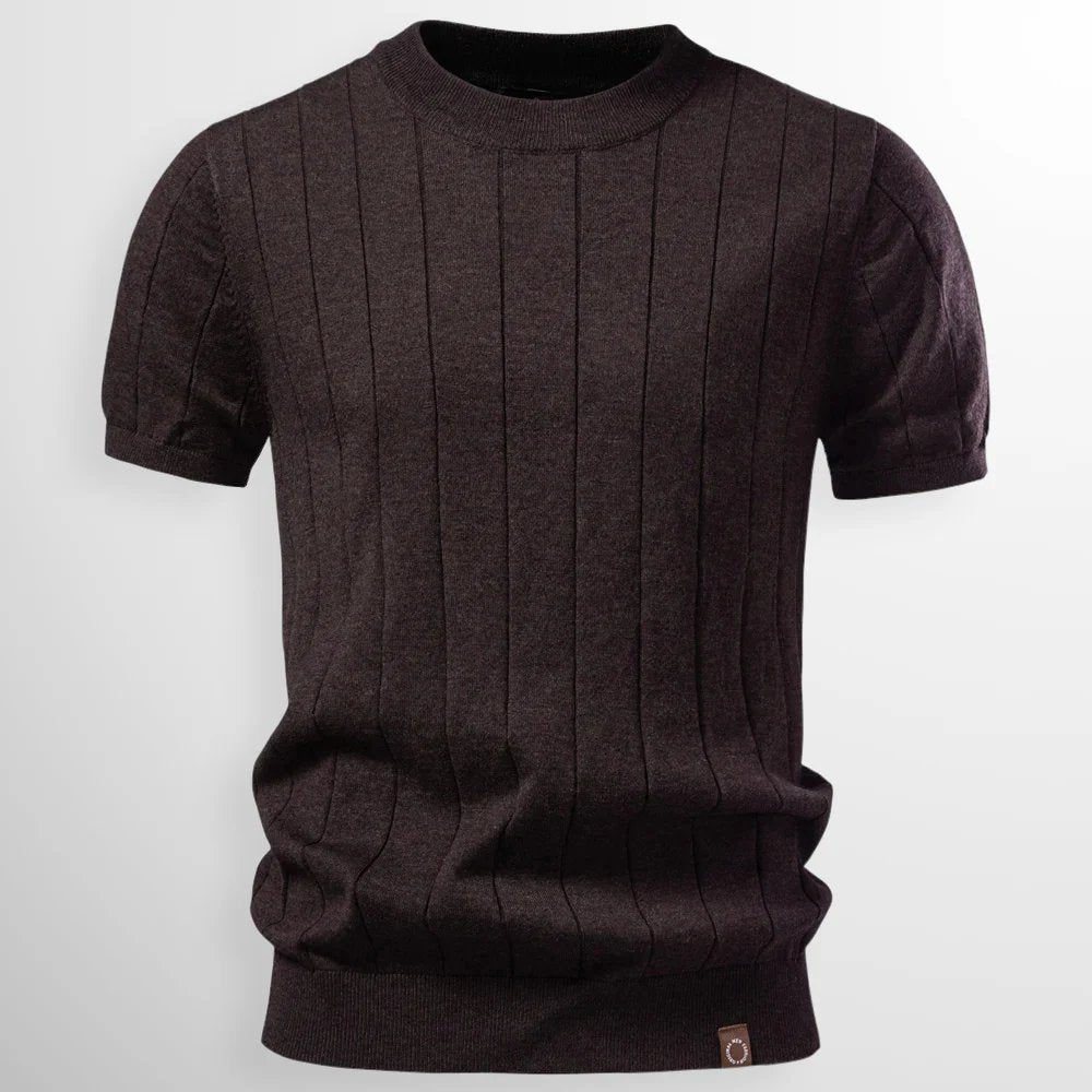 Rafael™ – Ribbete Rundhalset Kortermet Genser Tee