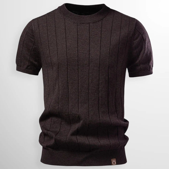 Rafael™ – Ribbete Rundhalset Kortermet Genser Tee