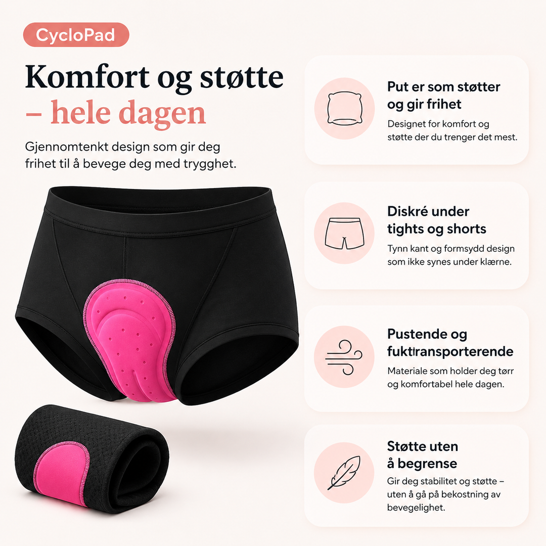 CycloPad™ – Gelpolstrede Pustende Sykkeltruser