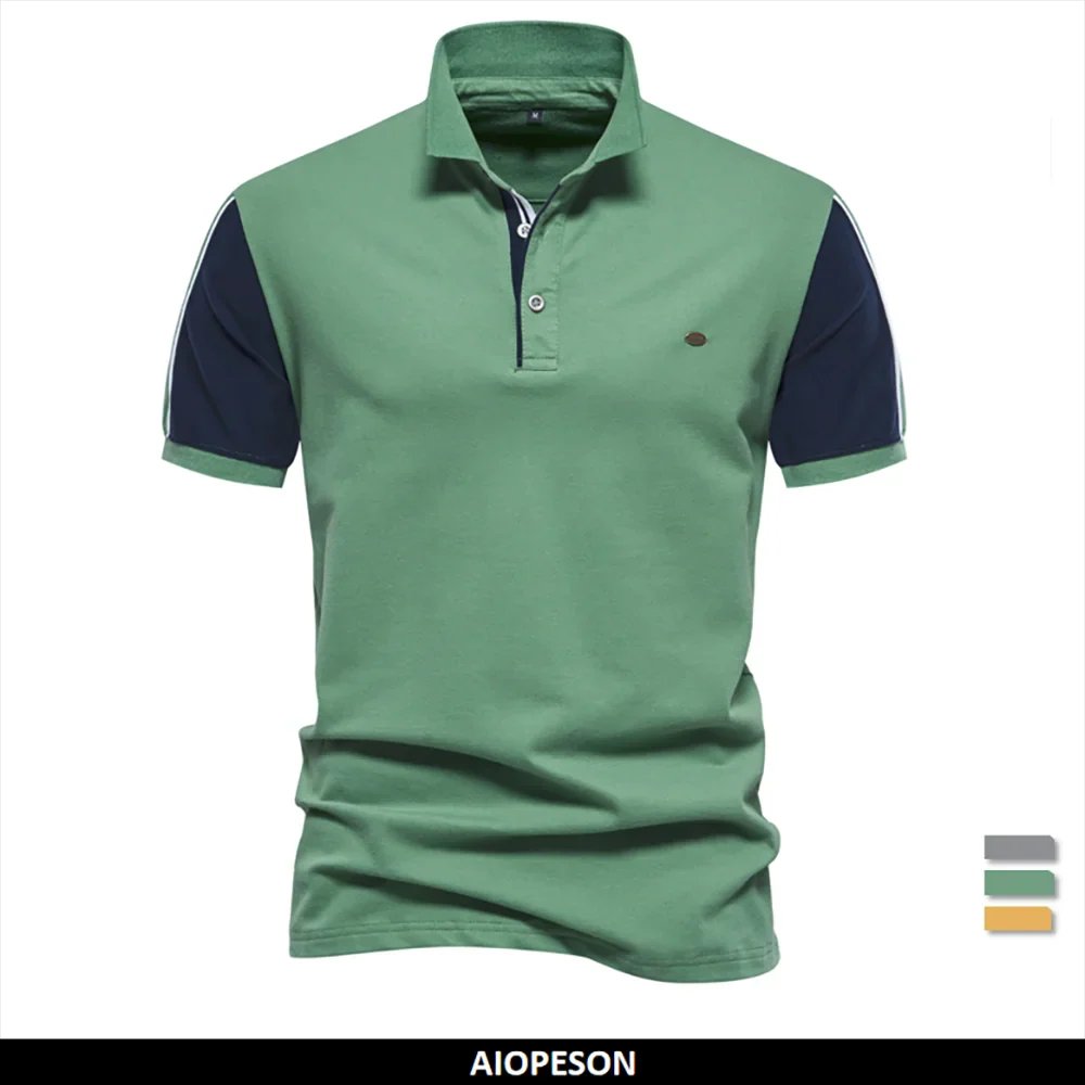 Thomas™ – | Kontrast Ermeløs Kortermet Poloshirt