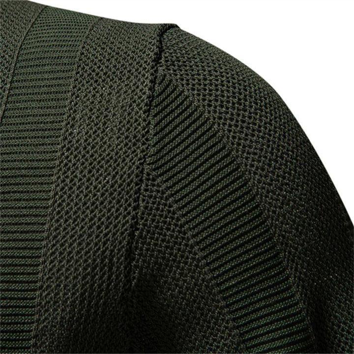 Trond™ – | Ribbstrikket Polo-skjorte med Åpen Krage