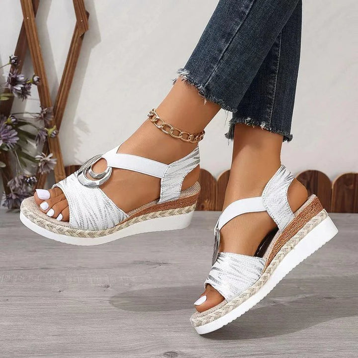 Runa™ – Metallisk Ring Kile Espadrille Sandaler