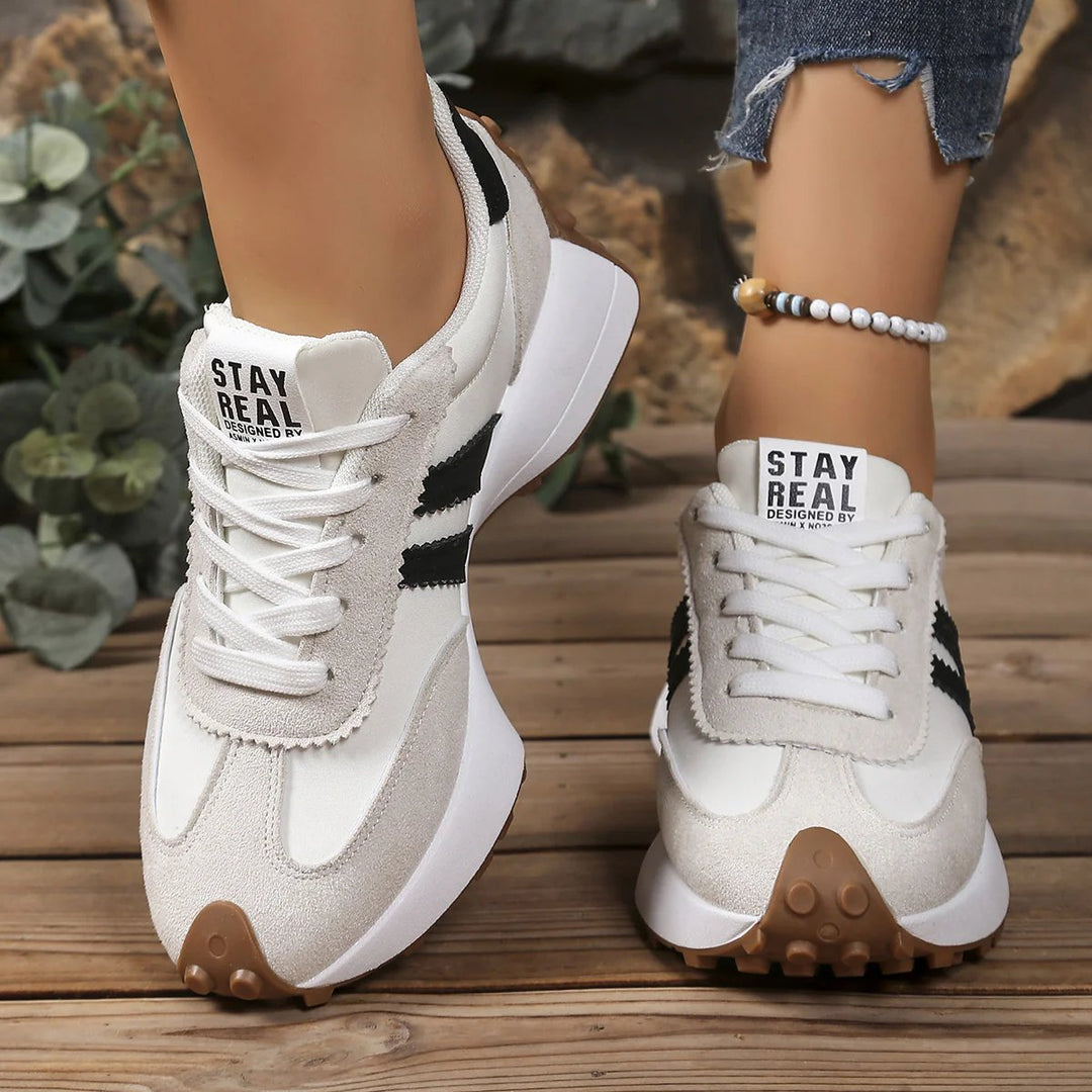Emma™ – Snørebånd Striped Platform Sneakers