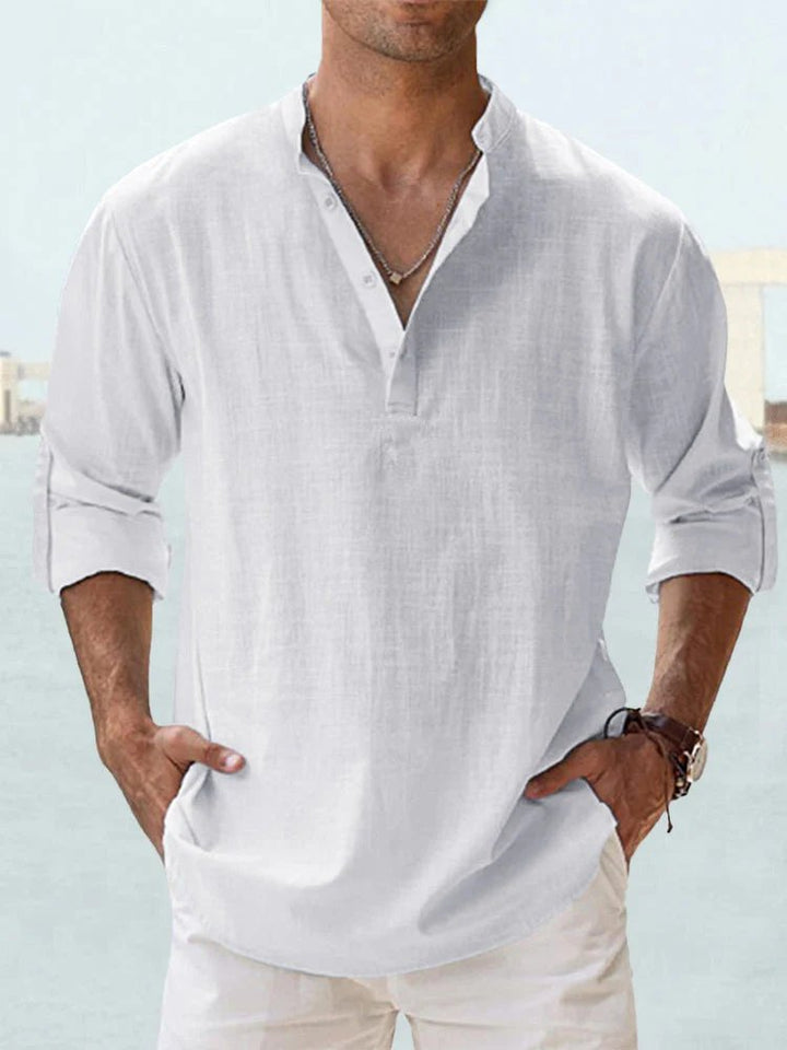 Victor™ – Henley Neck Pustende Langermet Skjorte