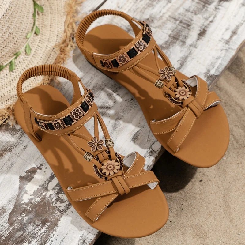 Elise™ – Boho Blomstrede Perle Sandaler