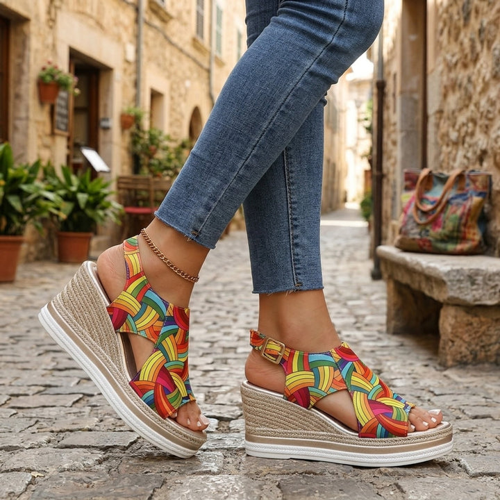 Wendy™ – Spenne Stropp Plattform Wedge Sandaler