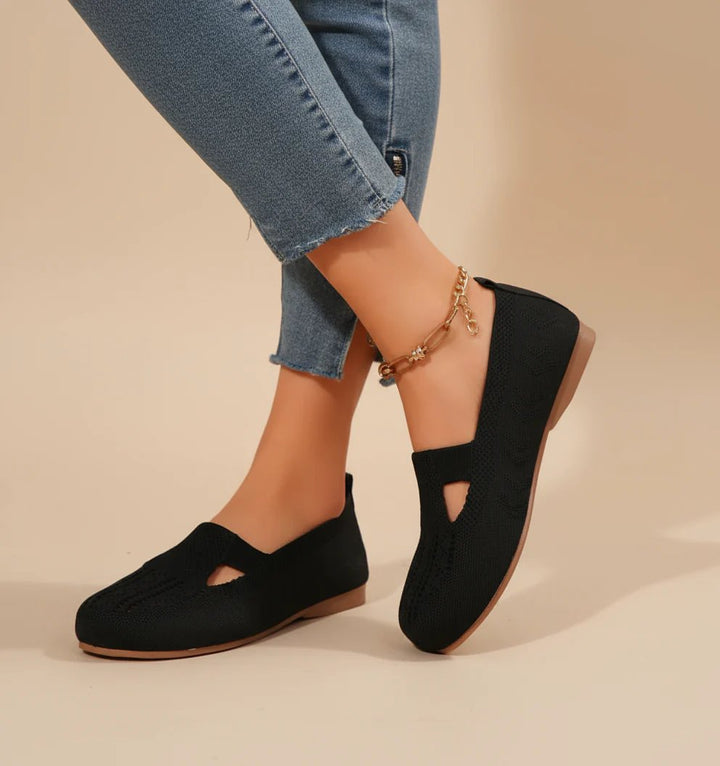 Kerstin™ – Pustende Mesh Cutout Slip-On Flats