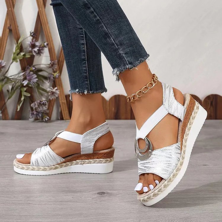 Runa™ – Metallisk Ring Kile Espadrille Sandaler