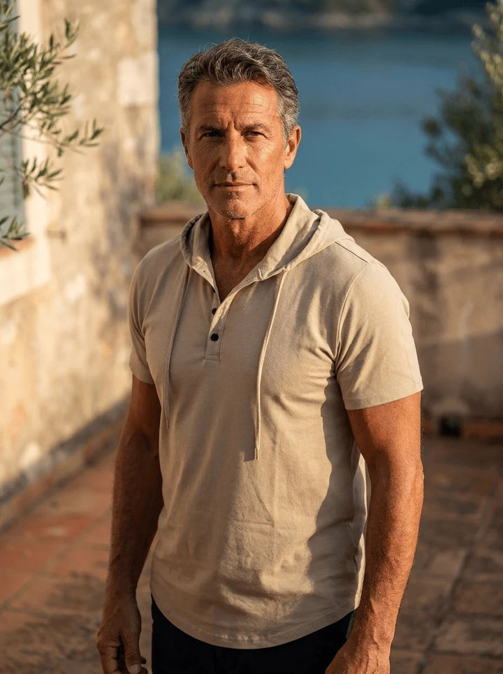 Aksel™ – | Kortermet hette-Henley topp