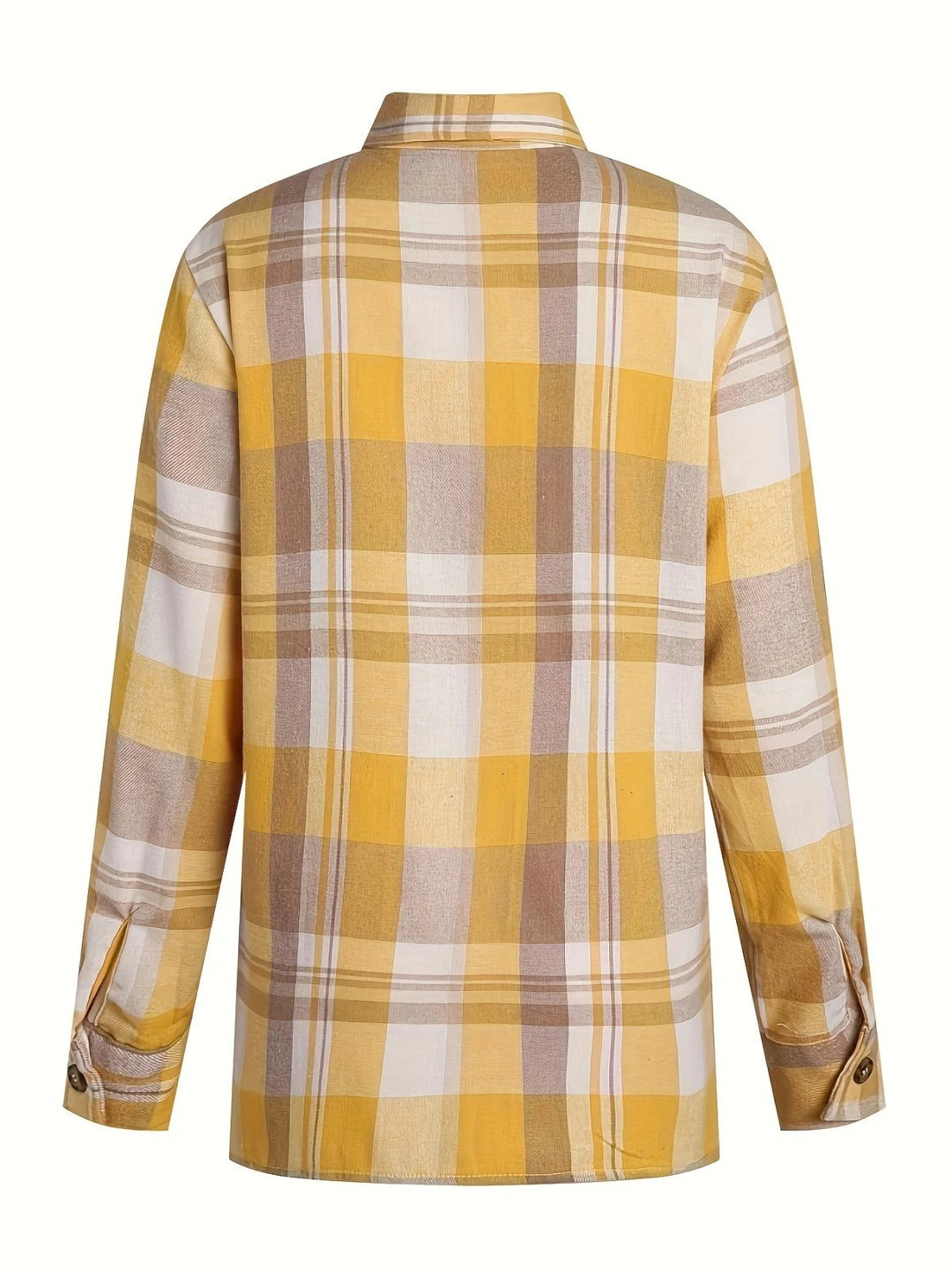 Karoline™ – Oversized rutete skjorte med knapper foran