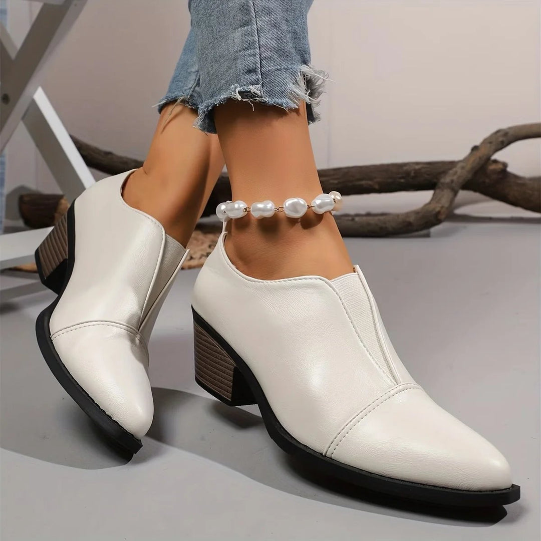 Rebecca™ – Spiss tå blokkhelt loafers