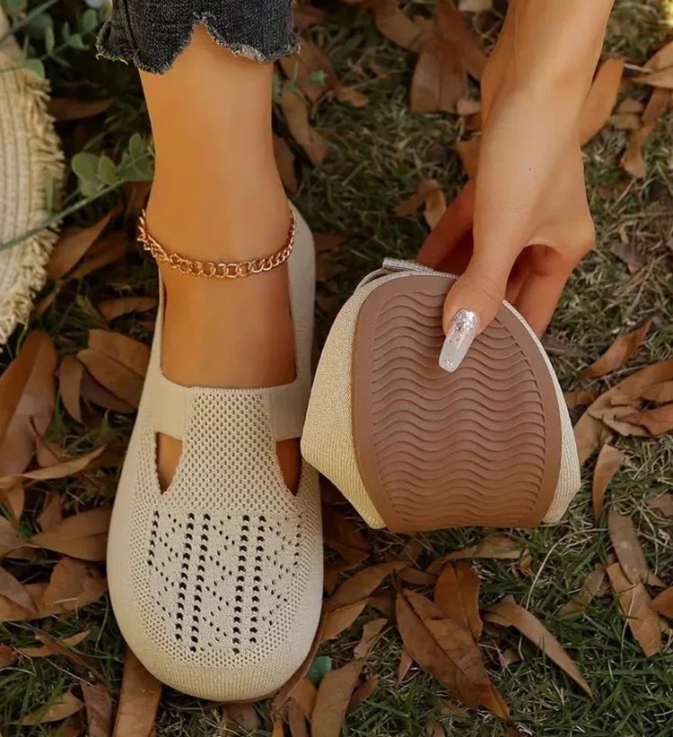 Ingvill™ – Pustende Strikkede Cutout Slip-On Sko