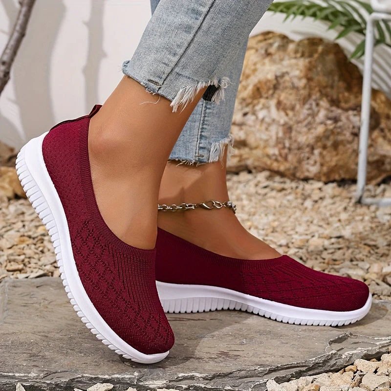 Ebba™ – | Pustende Strikk Slip-On Sneakers