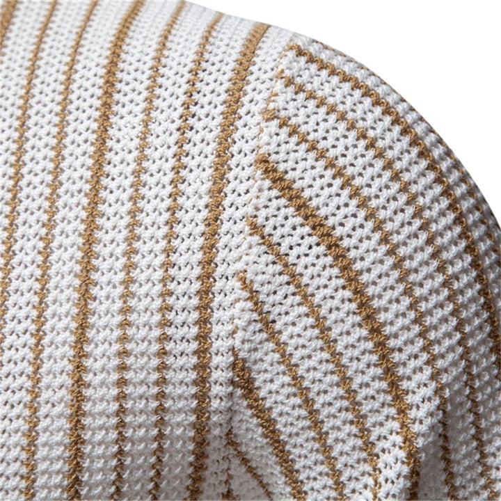 Elias™ – | Stripete Strikket Knapp-Front Polo Skjorte