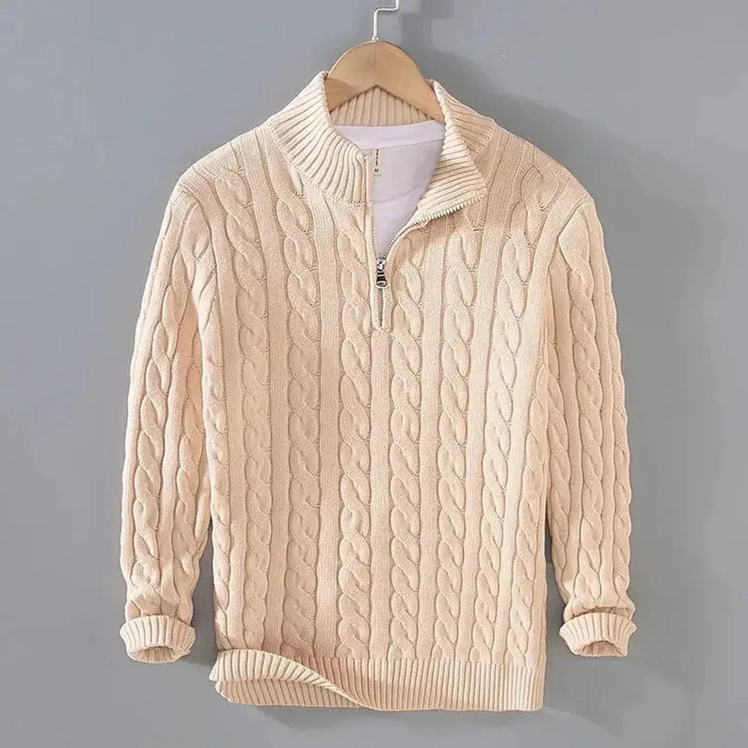 Leon™ – Kabelstrikket Half Zip Genser