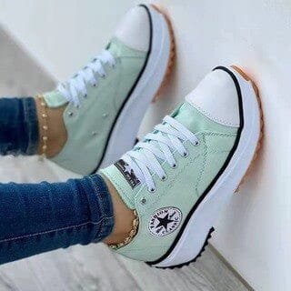 Hedvig™ – Ortopediske plattform sneakers med snøring i lerret