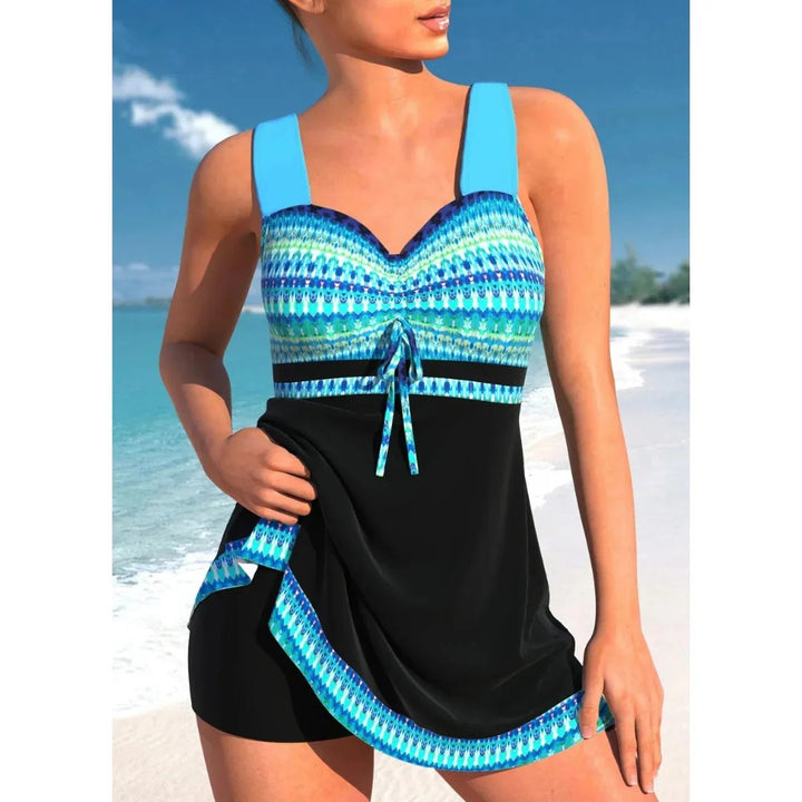 Julia™ – | Nautisk Trykk Skjørtet Tankini Badedrakt
