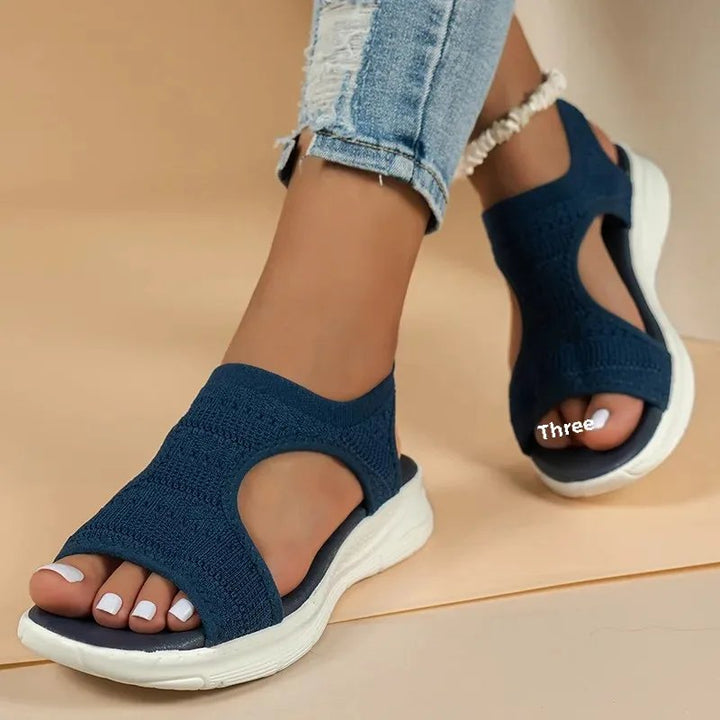 Berit™ – Pustende Strikk Slip-On Platåsandaler