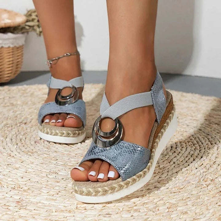 Fiona™ – Flettet Espadrillo Hæl Platå Sandaler
