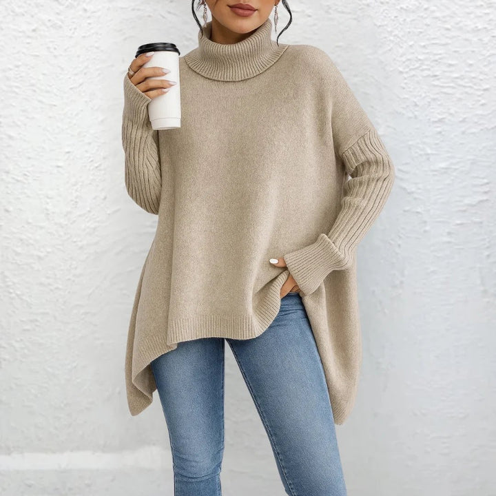 Maud™ – Oversized høyhalset genser med høy/lav design