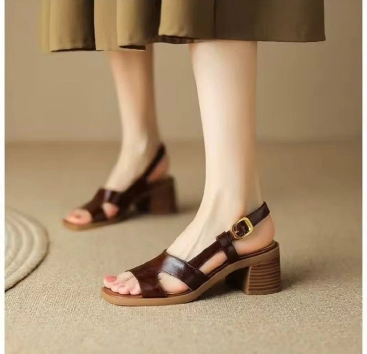 Christina™ – Ortopediske Hælhøye Sandaler med Åpen Tå