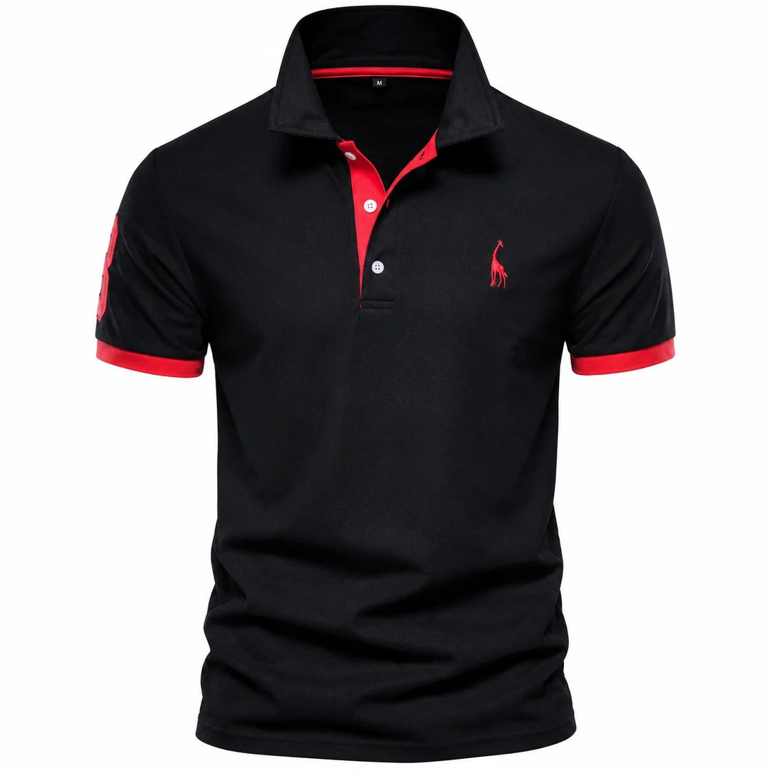 Gustav™ – Polo-skjorte med kontrastkant og broderi