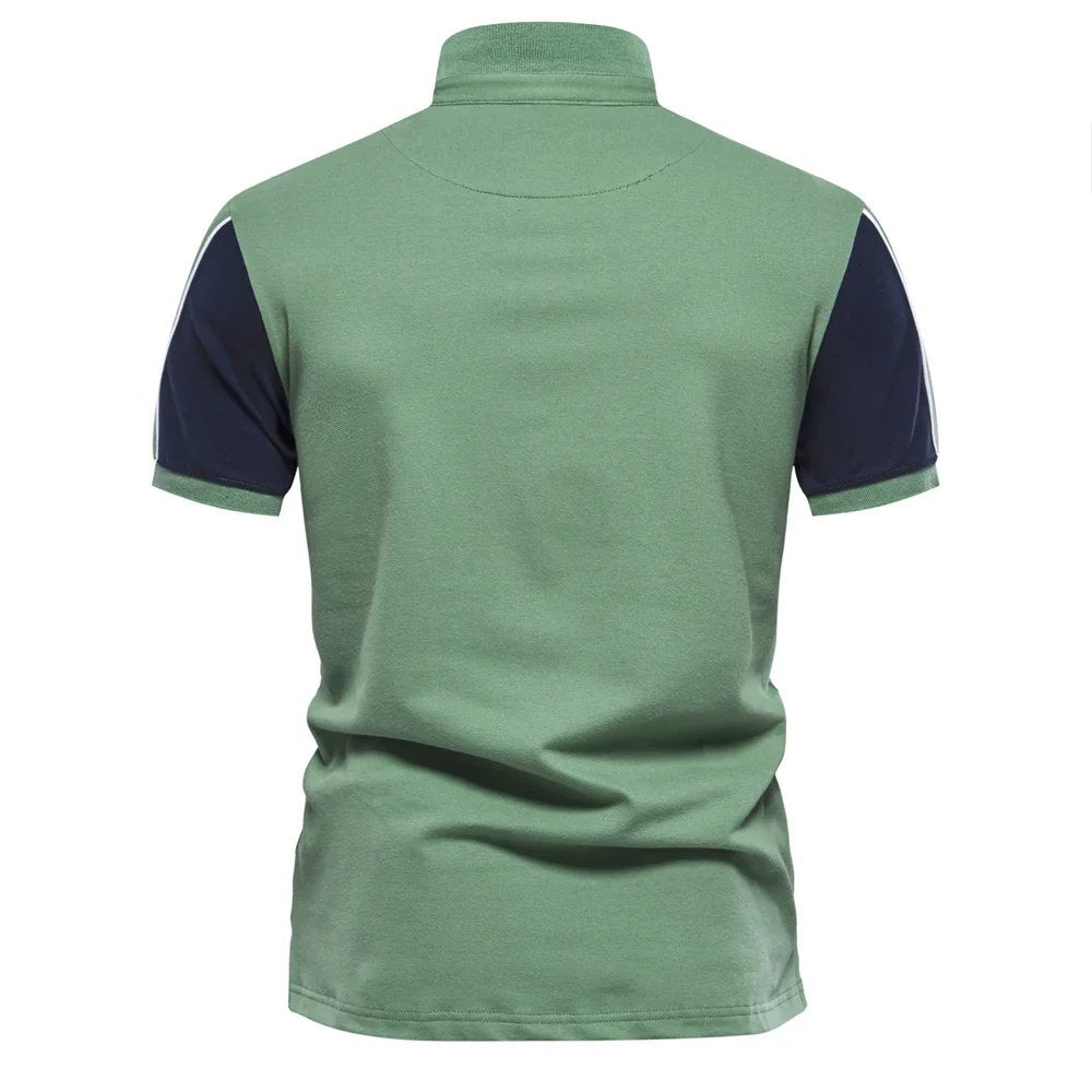 Thomas™ – | Kontrast Ermeløs Kortermet Poloshirt