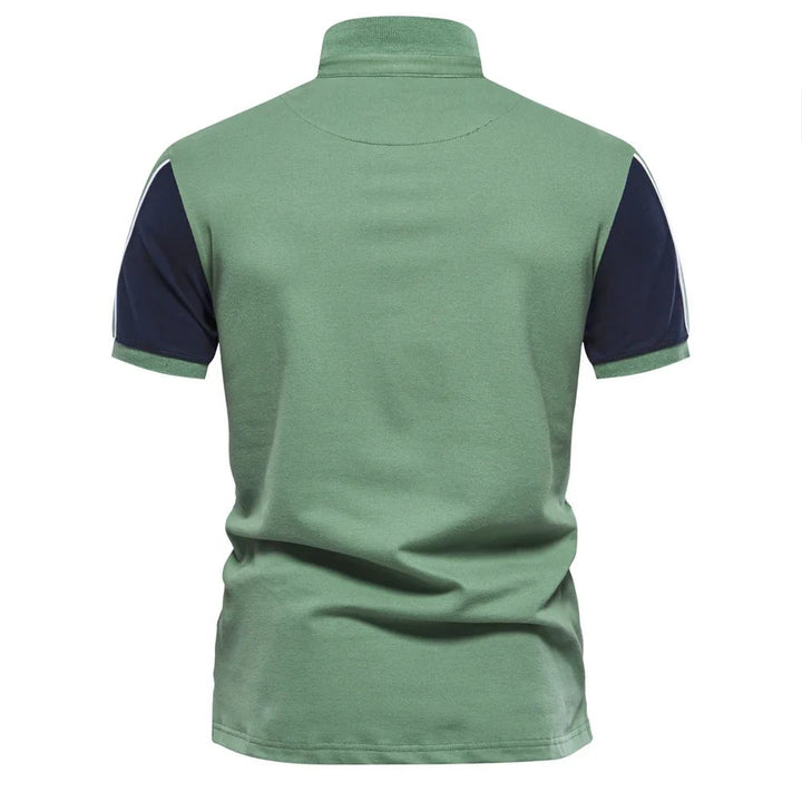 Thomas™ – | Kontrast Ermeløs Kortermet Poloshirt