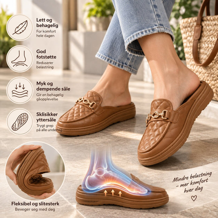 Laila™ – Vatterte Kjede Pute Loafers Mules