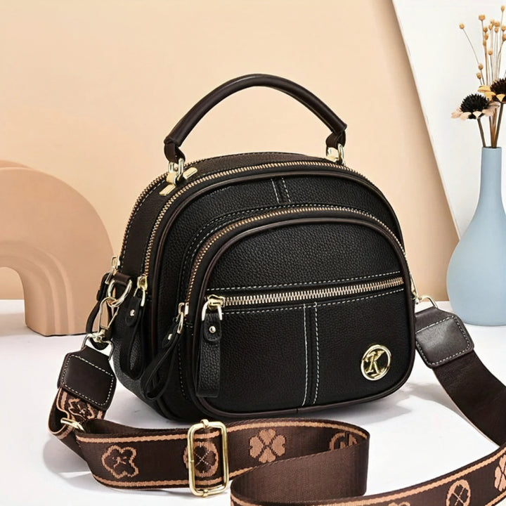 Marcella™ – Gulldetaljer Multi-Lomme Crossbody Veske