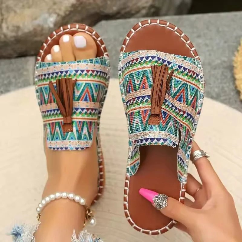 Astrid™ – Espadrillosandaler med vevde detaljer og kvaster