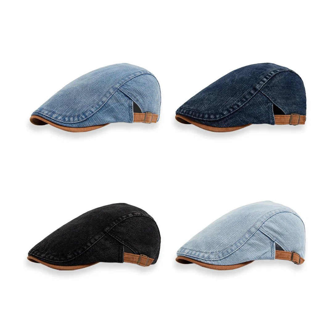 Inger™ – Denim Flat Cap med Komfortabel Passform