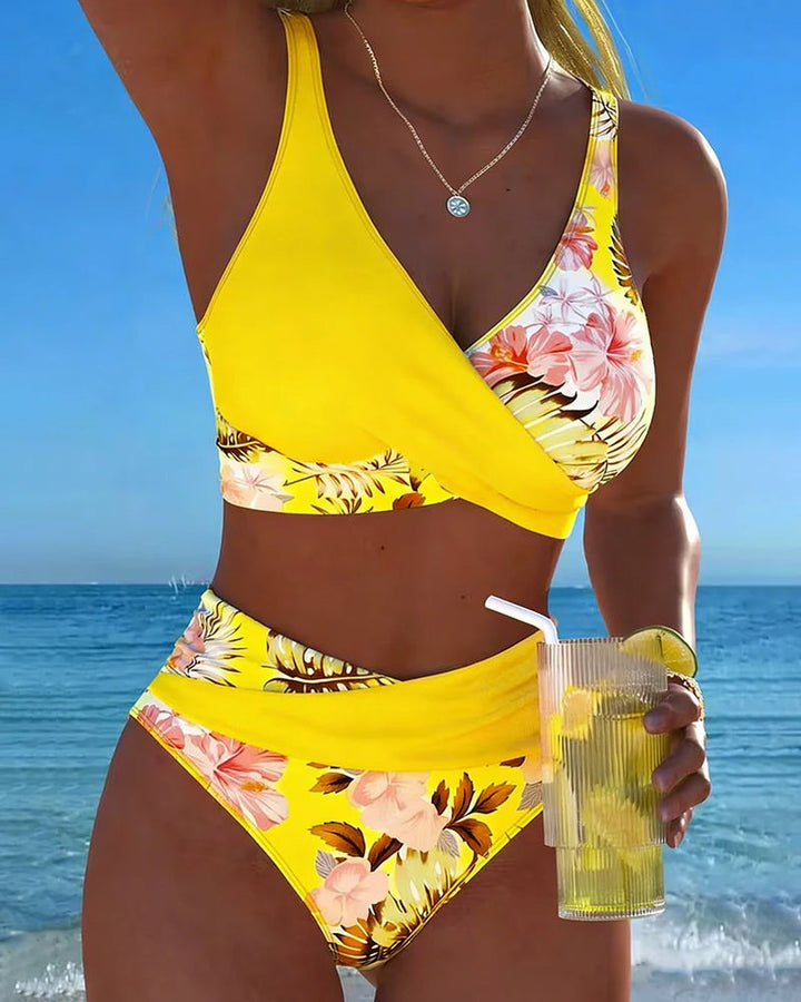 Olea™ – Trådløs Tankini-sett med Blomstertrykk