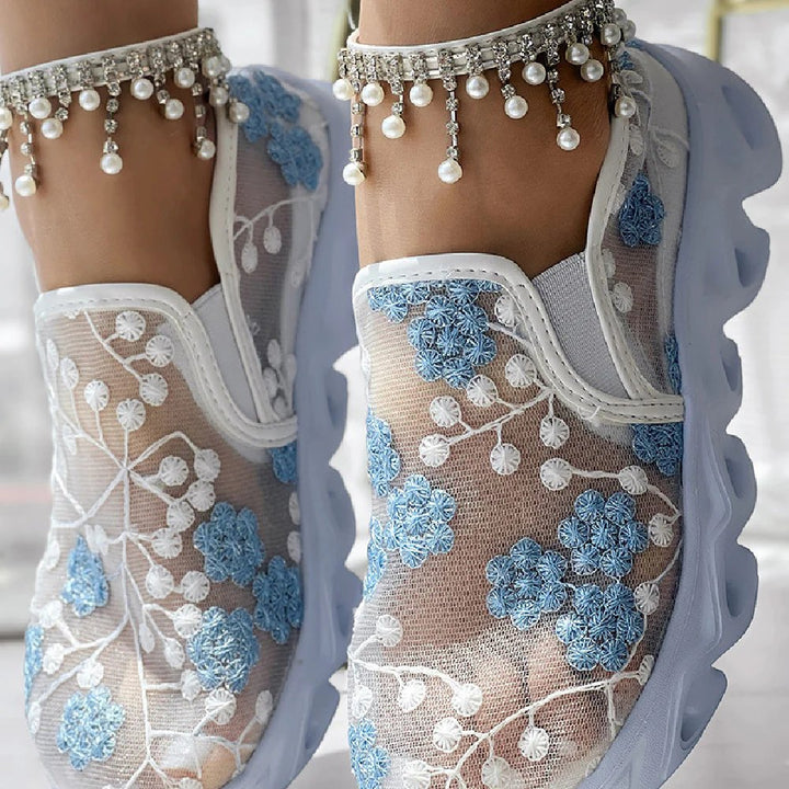 Gina™ – Plattformsneakers med paljettbelagte mesh-detaljer