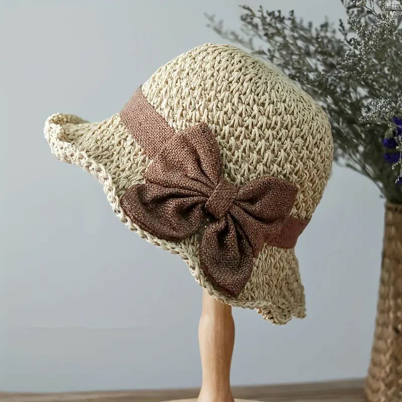 Valentina™ – Håndlaget Solhatt med Elegant Sløyfedetalj