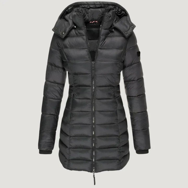 Eira™ – Hetteforet Lange Vinter Puffjakke med Quilt