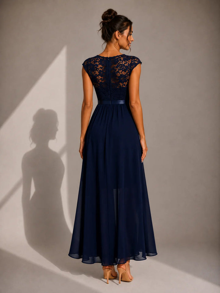 Kiana™ – Lace Bodice Asymmetrical High Low Maxi Dress