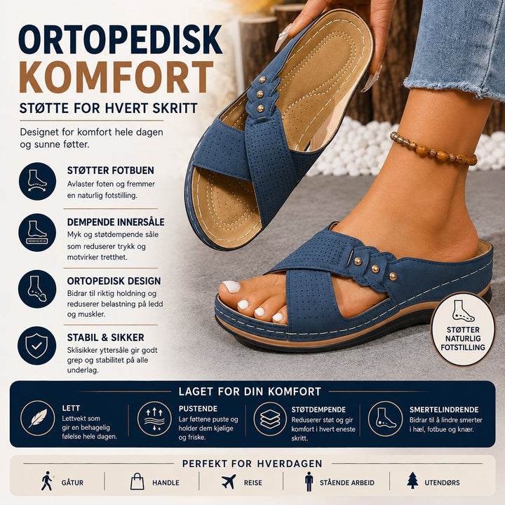 Fiona™ – Ortopediske polstrede kile-sandaler