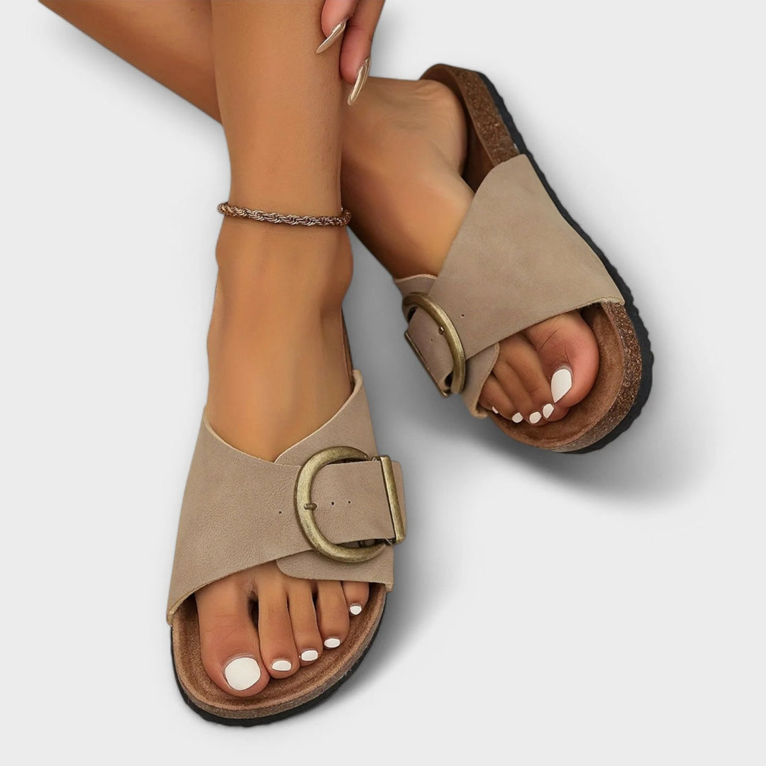 Erika™ – Ortopediske Buckle Strap Sandaler med Korksåle