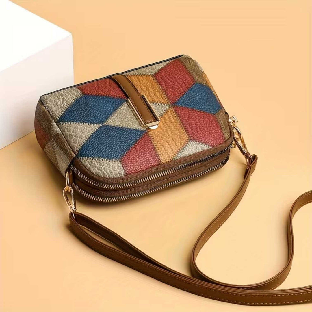 Grete™ – Patchwork crossover-veske med glidelås