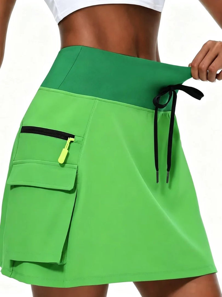 Rosa™ – Høy Midje Aktiv Skort med Lommene Med Glidelås