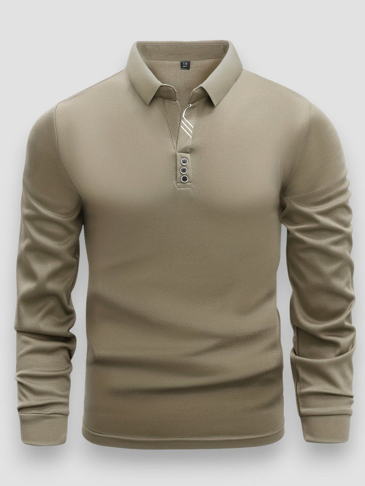 Casper™ – Langermet Polo Skjorte med Kontrasterende Krage